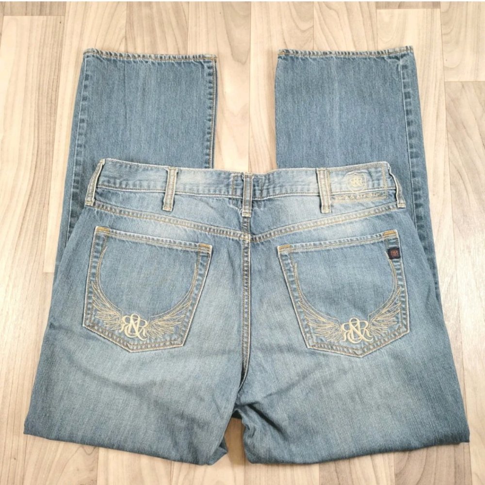 Rock & Republic Neil Mens 36x30 (Actual 28" inseam ) Denim Blue Jeans